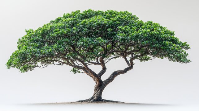 Irvingia malayana tropical tree with lush green foliage isolated on a clean white background showcasing natural beauty and elegance