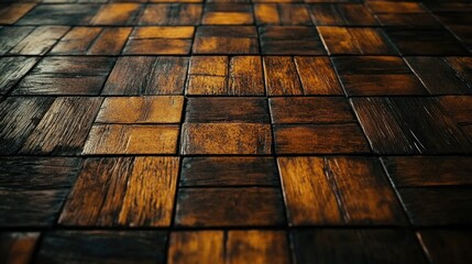 Dark Brown Wooden Tile Flooring with Textured Finish for Elegant Interior Design