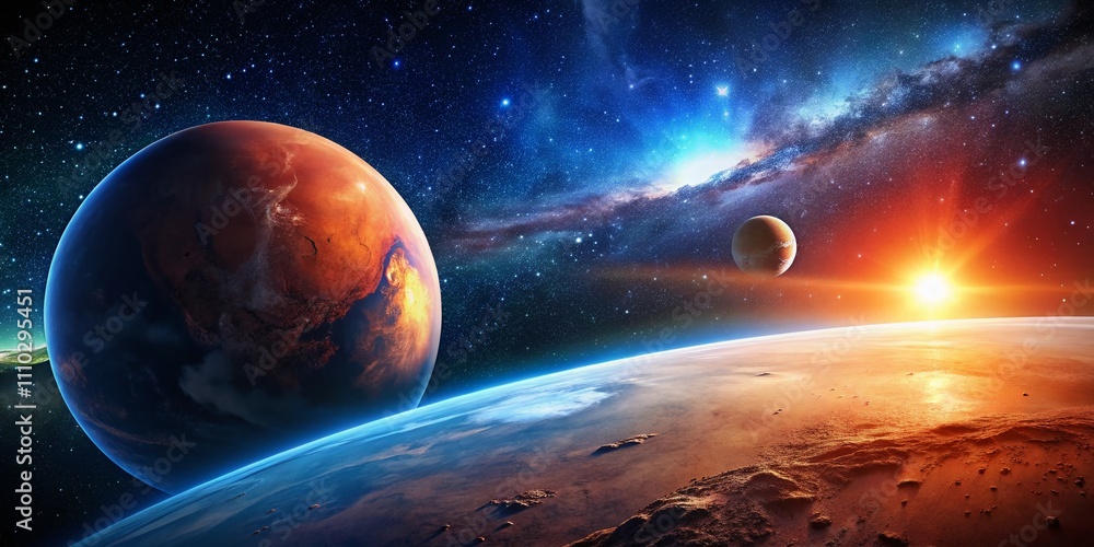 Poster distance between mars and earth: a stunning visualization of the vastness of space, highlighting the