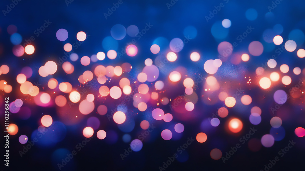 Poster a vibrant display of colorful bokeh lights shimmering in a dark background.