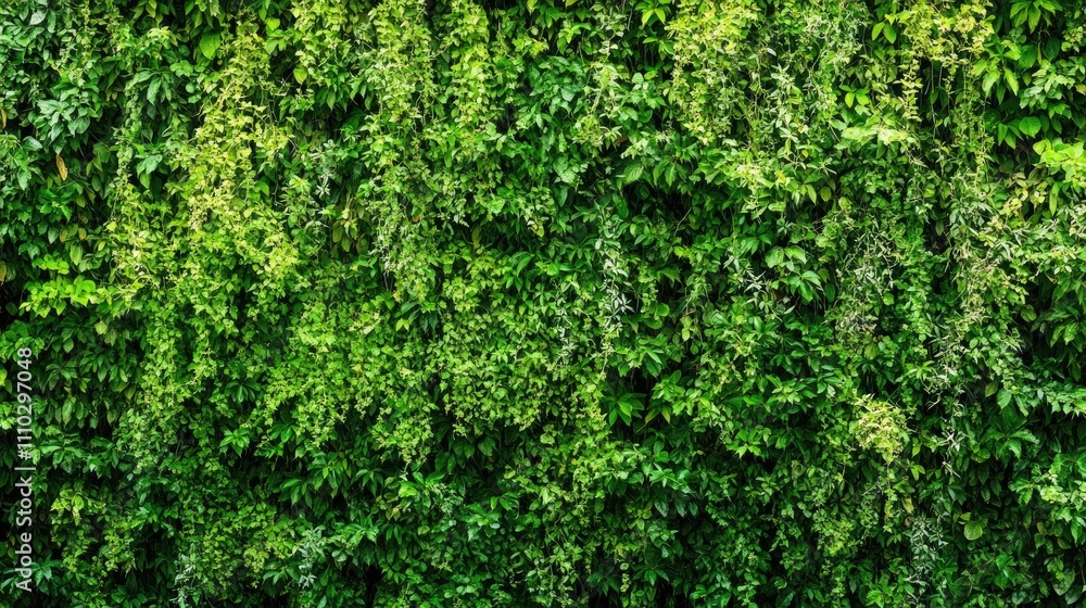 Poster lush green ivy leaves creating a vibrant natural wall background with intricate patterns and texture