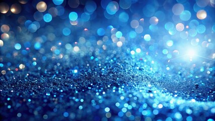 Abstract Blue Sparkle Background with Shimmering Lights and Glowing Bokeh