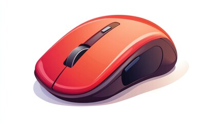 Stylized vector illustration of an ergonomic mouse with a vertical design, clean white background