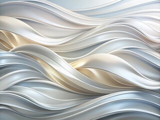 Obraz premium Elegant Abstract White and Light Gray Wave Design Showcasing Modern Soft Luxury Texture for Contemporary Digital Projects in Clean and Smooth Background Aesthetic