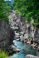 Genbikei Gorge in Summer, Iwate, Japan