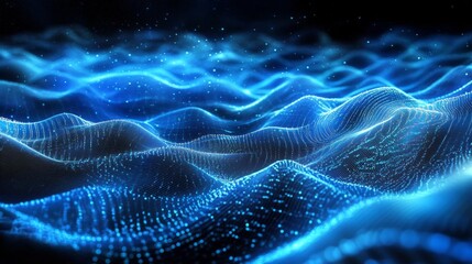 Naklejka premium Abstract digital art piece that appears to be futuristic blue tech