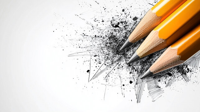 Graphite Pencils Sketching Abstract Art Design