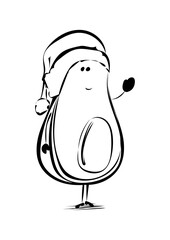 Avocado mit Weihnachtsmütze 