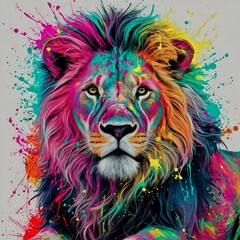 A beautiful colorful loin head.