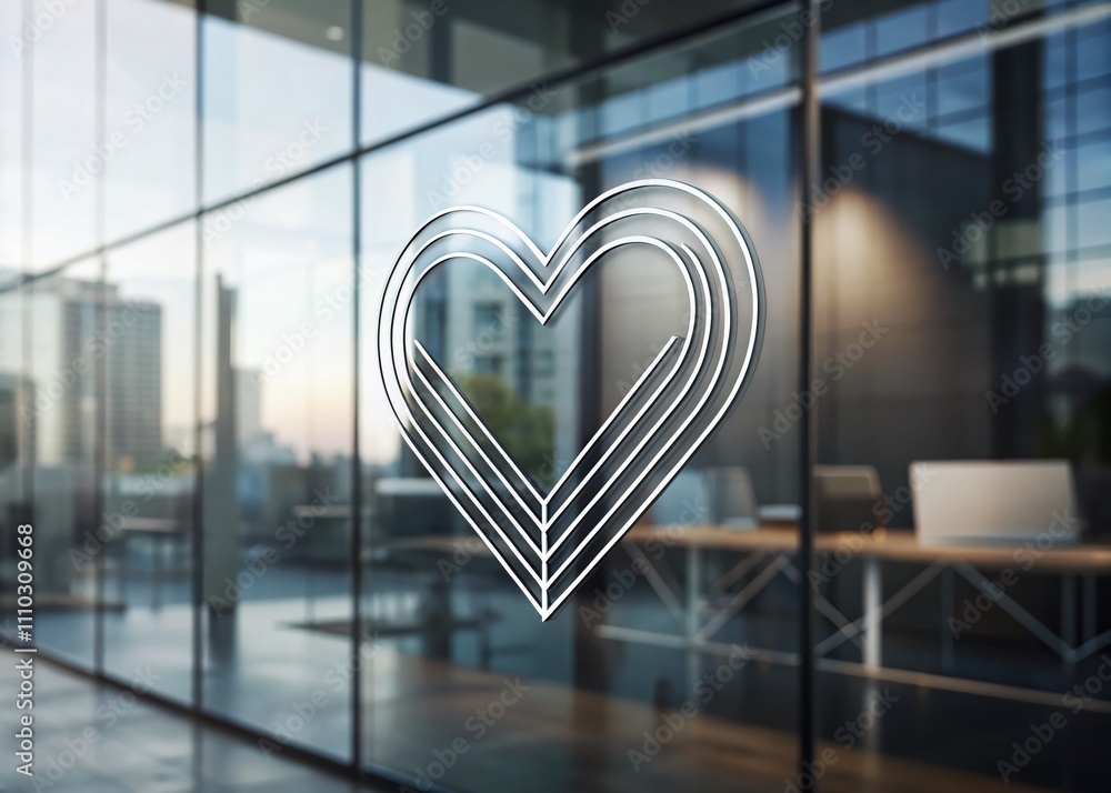 Aufkleber elegant simple line art heart shape logo on clear background for design and branding, perfect for ro