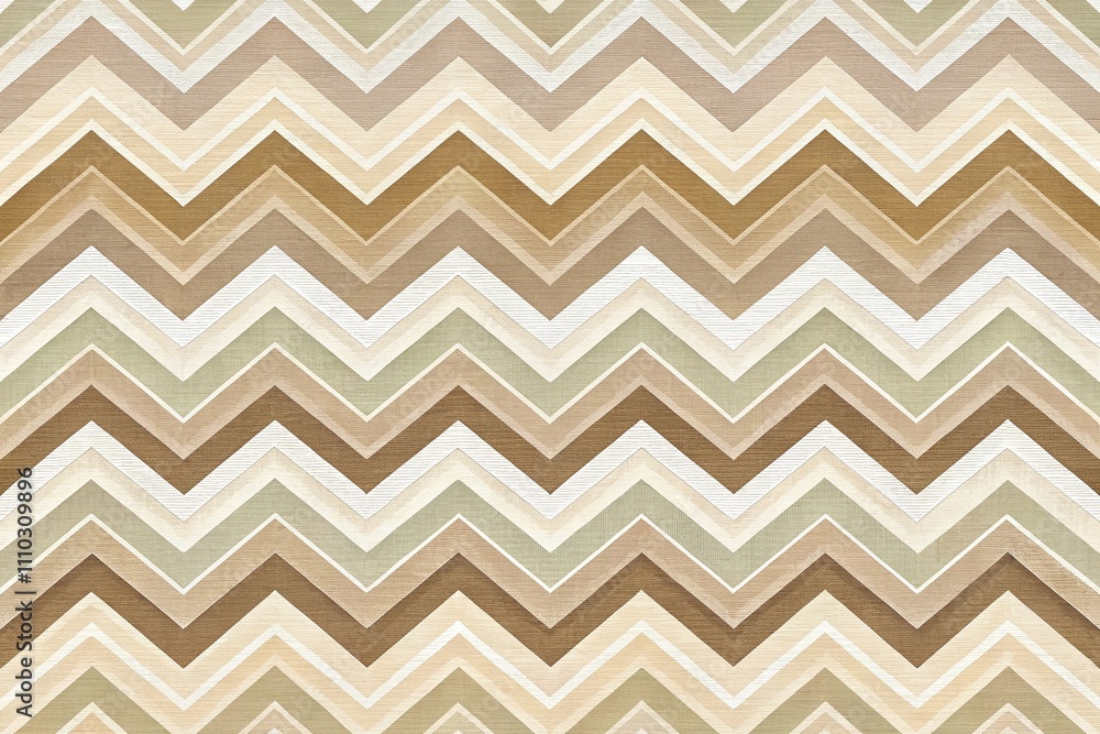Poster Elegant Subtle Chevron Pattern in Soft Earth Tones for Modern Interior Design and Textiles, Highlighting Texture and Depth with an Aesthetic Appeal for Creative Projects