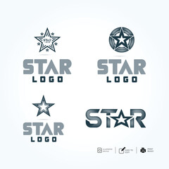 Set of Colorful company STAR logo collection design ideas vector