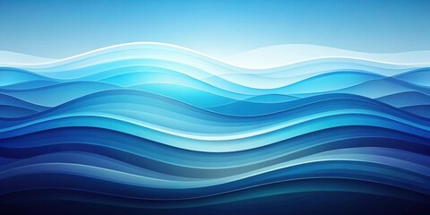 Abstract Blue Waves of Paper Layers on a Sky Background