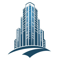 Fototapeta premium Modern high rise building with a unique design and sleek glass exterior in an urban setting