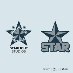 Set of Colorful company STAR logo collection design ideas vector