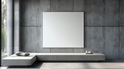 A Photo Frame on the Wall Filled with White