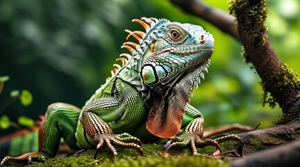 Obraz premium Serene Iguana: A Nature Portrait in Detail