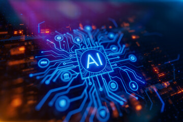 Artificial intelligence and machine learning concept. Abstract technology background.