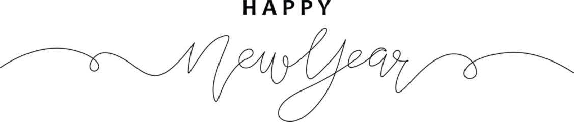 HAPPY NEW YEAR line art style. EPS 10