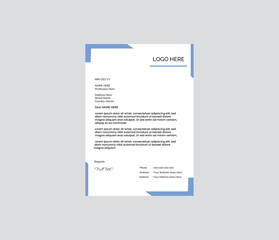 Modern and simple Letterhead design with Blue and White color