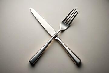 Editable Line Art: Crossed Cutlery Food Restaurant Menu Design Elements