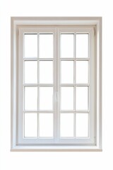 White framed window, multiple panes, bright light.
