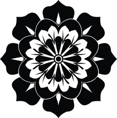 black and white flower