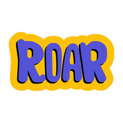 roar sticker trendy lifestyle fashion vector illustration template design