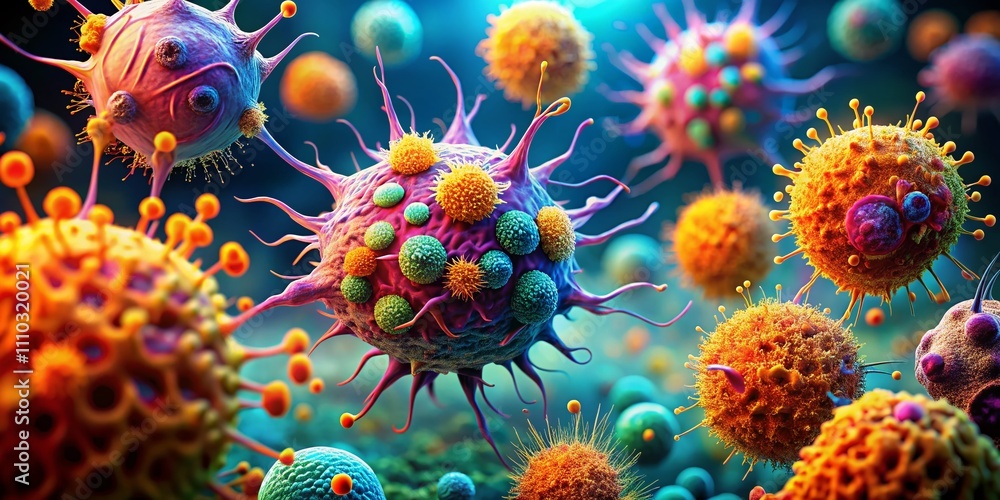 Poster explore the fascinating world of dendritic cells in macro photography - an up-close look at their in