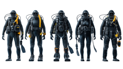 A Collection of High-Tech Diving Suits for Underwater Exploration and Adventure Activities