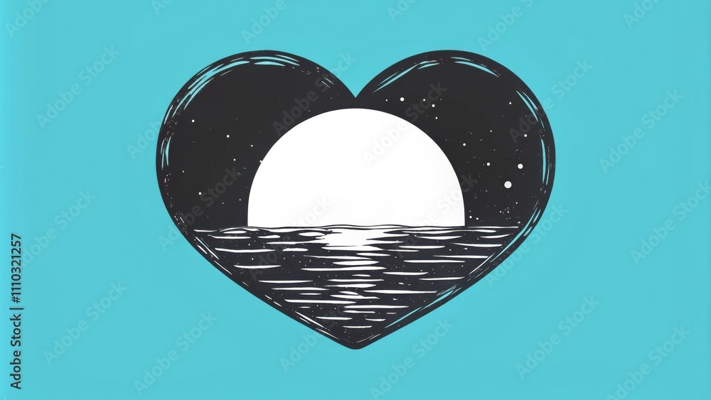 Poster an ethereal heart made of translucent crystal hovers above a calm lake its surface shimmering with r