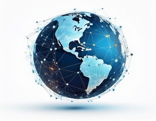 connected world isolated on white background, cutout 