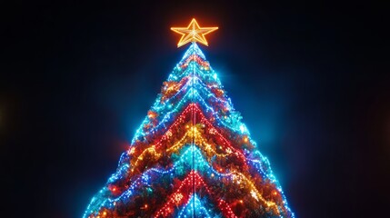 A festive Christmas scene featuring a tree A cozy living room with a towering Christma