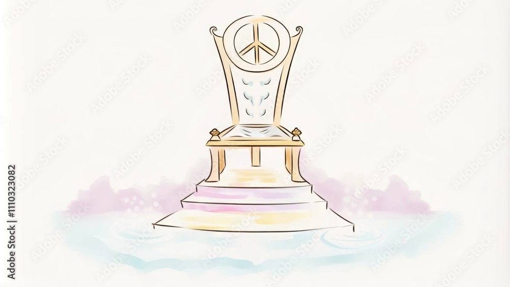 Poster the golden throne is adorned with intricate carvings depicting ancient symbols of peace and harmony.
