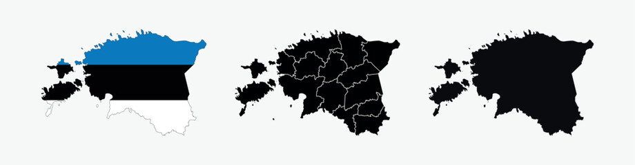 
Estonia Map vector icon. Map of Estonia various styles.