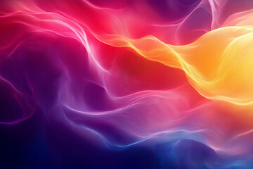 Obraz premium Colorful abstract waves flowing harmoniously in a vibrant gradient of warm and cool tones. Generative AI