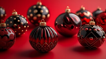 赤と黒のクリスマスオーナメント