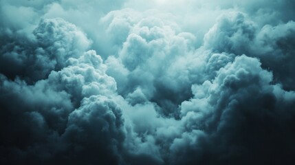 Fototapeta premium Dramatic Dark Clouds Forming a Mystical Sky Overcasting Light