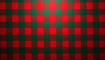 Elegant green and red checkered background that brings a warm and cozy feel, ideal for Christmas-themed designs.