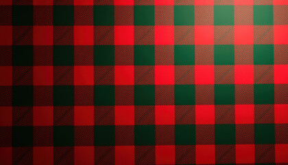 Festive checkered Christmas background featuring a rich red, green, and black plaid pattern, ideal for inviting a warm holiday atmosphere.