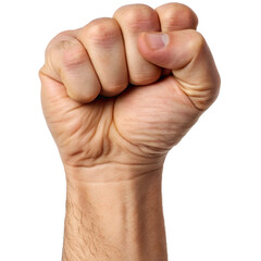 A hand in a fist isolated on a transparent background