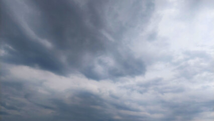Gloomy cloudy sky with fog before the rain, Dark sky with clouds, High quality sky photography