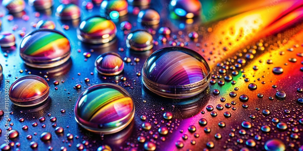 Aufkleber glistening water drops creating a dramatic effect on a high-tech gadget with abstract background, sh