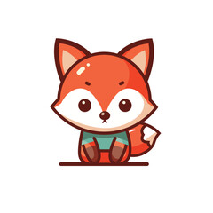 Adorable Cartoon Fox in a Cozy Sweater Illustration