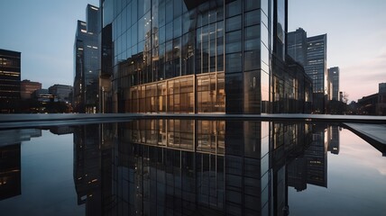 Reflection in a modern financial area