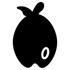 Apricot Diet Food Glyph Icon