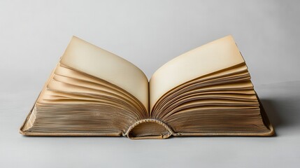Obraz premium Antique Open Book: Pages of History Unveiled, Aged Pages and Binding, Classic Literature
