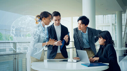 global, business, network, team, technology, work, teamwork, world, earth, management, human...