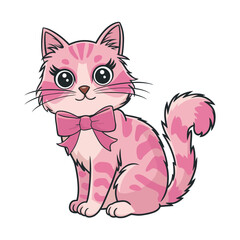 Obraz premium Adorable Cat Cartoon Character 