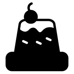 Fast Food Pudding Glyph Icon